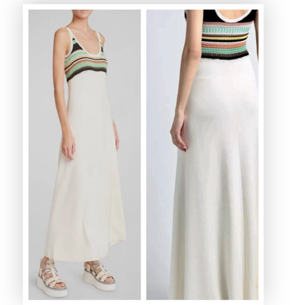 CHLOÉ Midi With Multicolor Crochet merino wool, silk and cashmere XL $2495